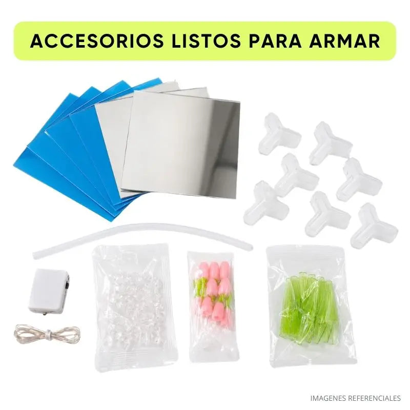 Caja de Tulipanes Infinitos LED DIY para Armar | Cubo Decorativo con Luces