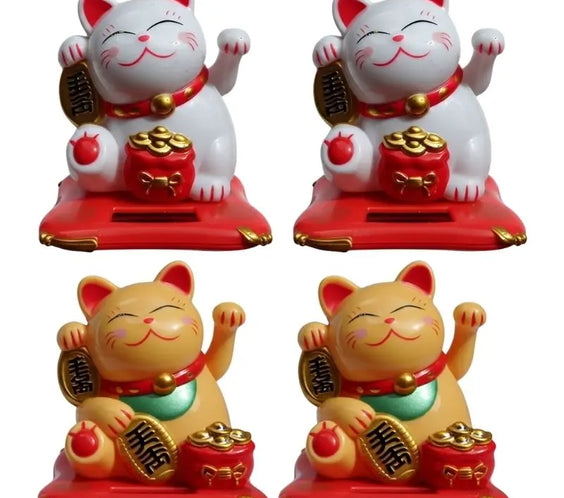Gato de la Suerte Solar Maneki Neko Japonés