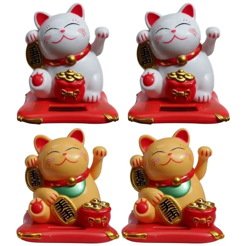 Gato de la Suerte Solar Maneki Neko Japonés