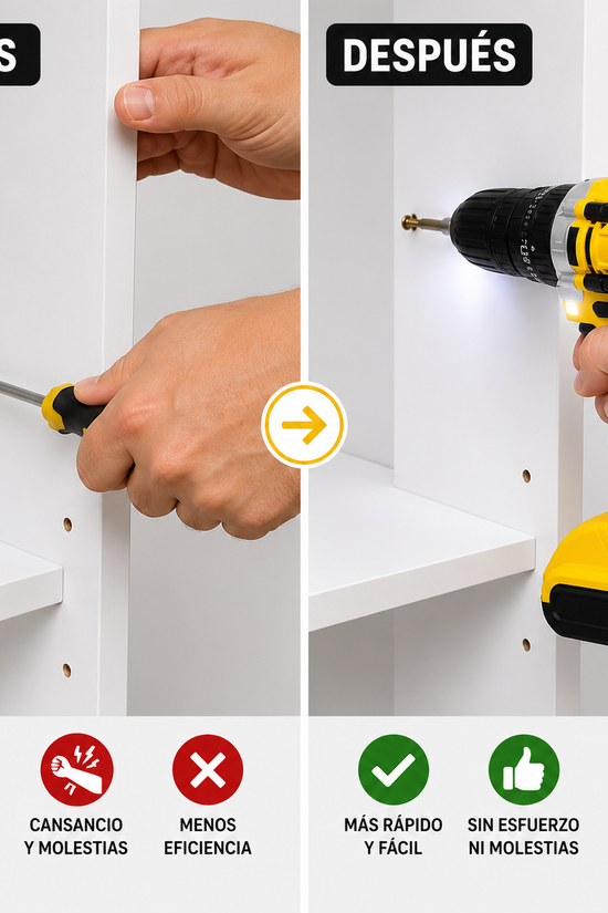 Taladro Inalámbrico 12V + Kit 26 Accesorios y Maleta