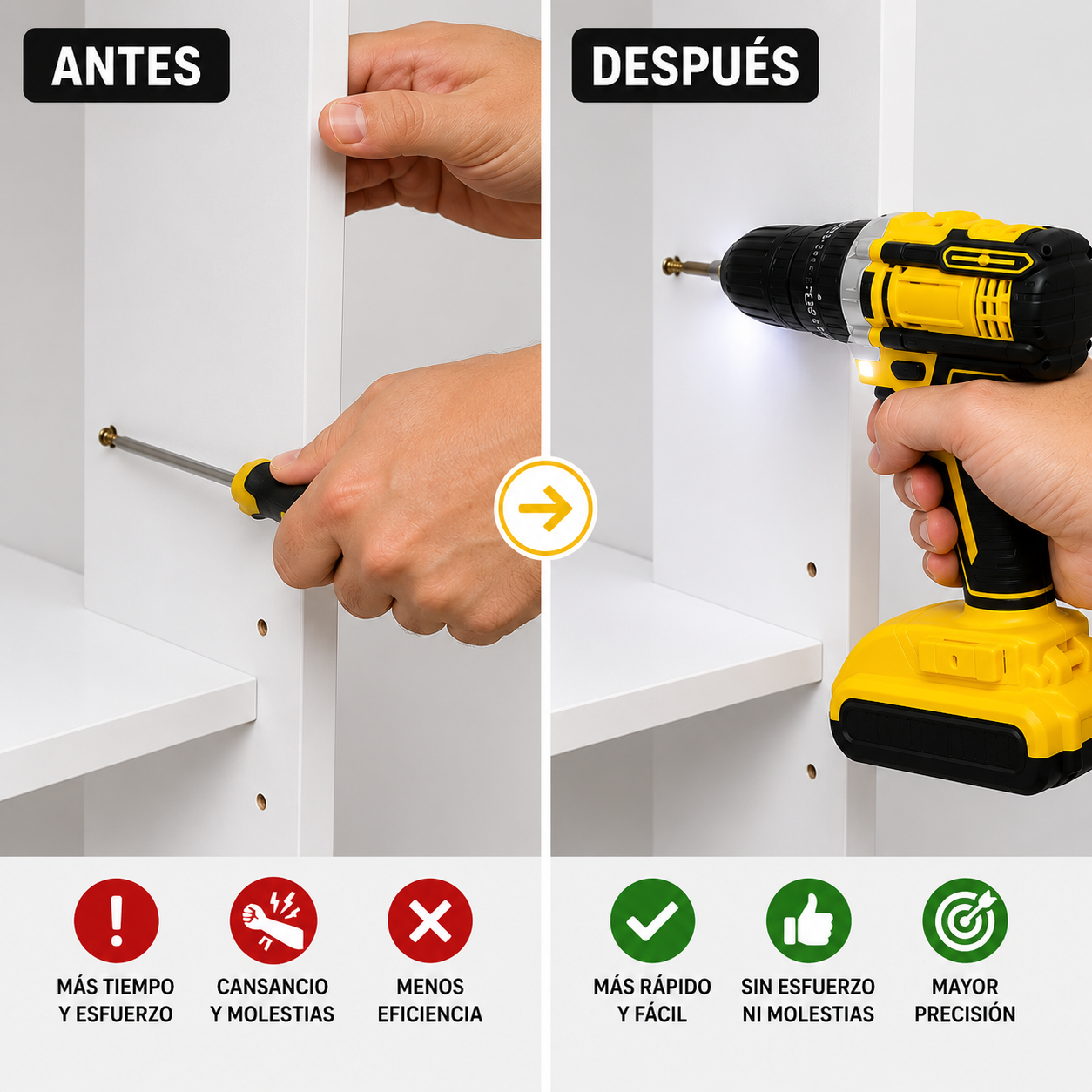 Taladro Inalámbrico 12V + Kit 26 Accesorios y Maleta