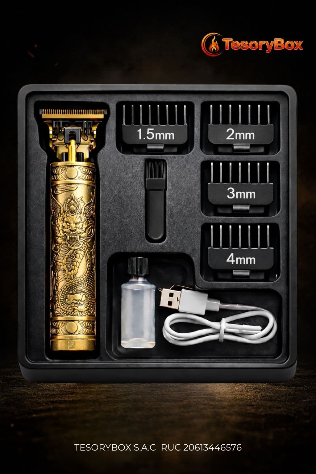 Cortadora de Cabello Profesional – Máquina Barbera Recargable