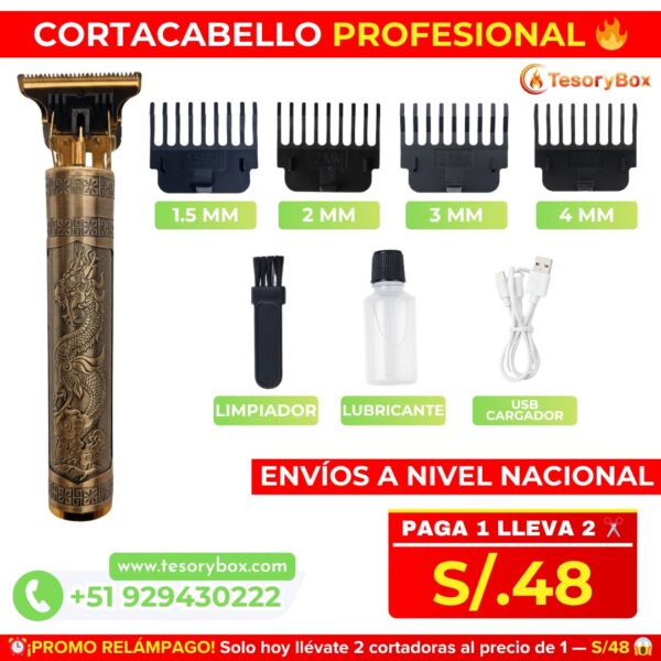 maquina cortacabello profesional con accesorios